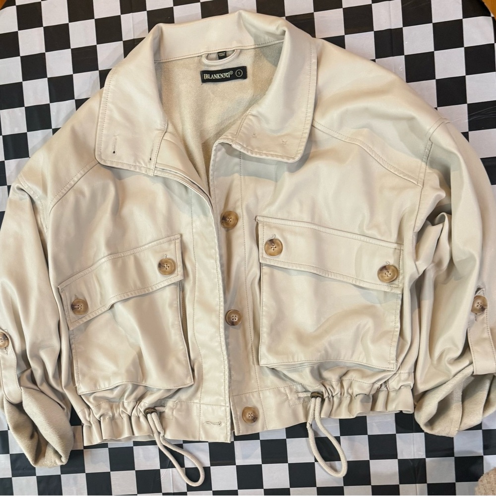 Blank NYC Cream Utility Jacket